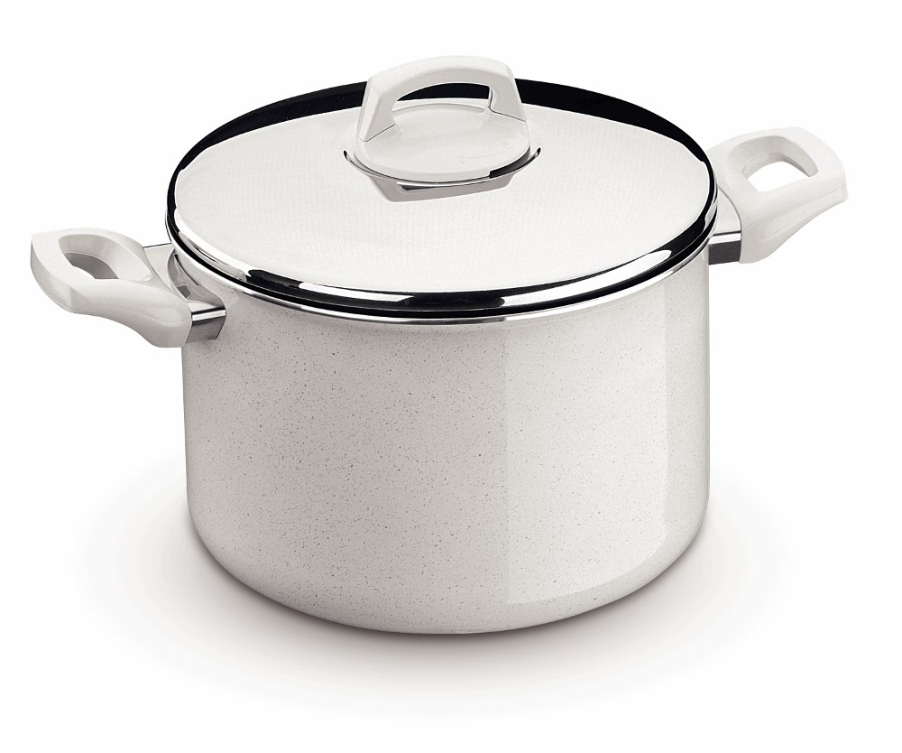 Caldeir O Antiaderente Teflon Com Tampa Montreal Branco 20cm Caldeir O Antiaderente Teflon Com Tampa Montreal Branco 20cm