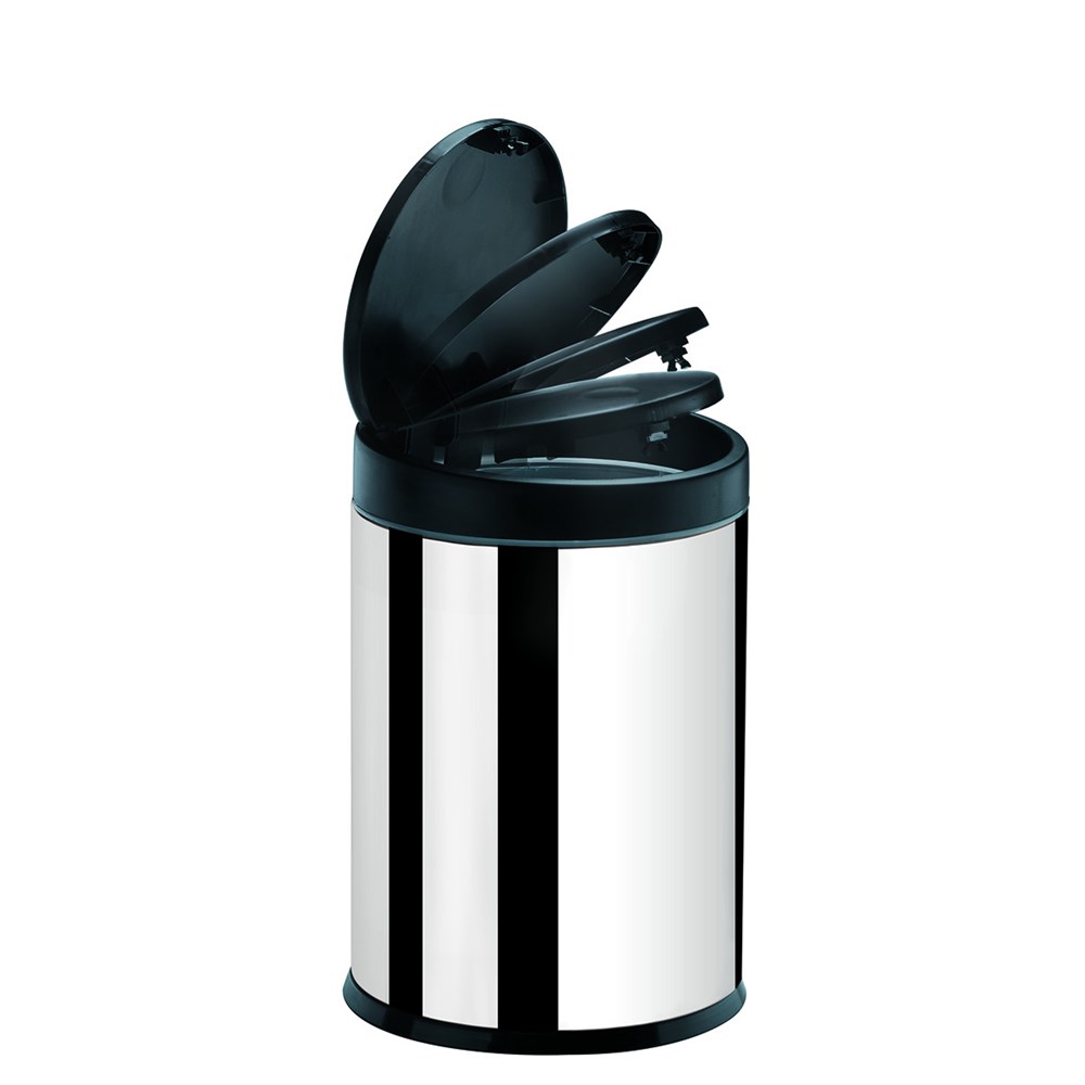 Lixeira Inox Com Tampa Press Preta 4 Litros Brinox 3050 252 Lixeira Inox Com Tampa Press Preta 4 Litros Brinox 3050 252