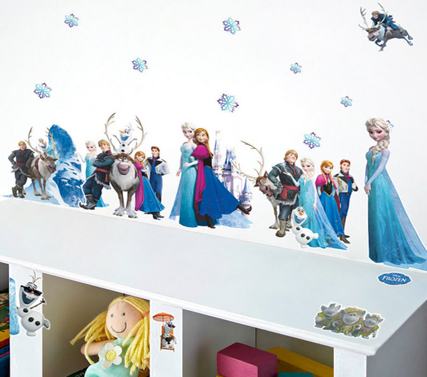 Adesivo Papel De Parede Frozen Vários Personagens Aparador Walmart ~ Adesivo Papel De Parede Frozen Vários Personagens