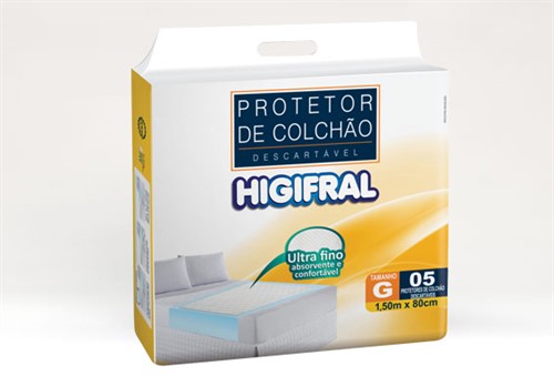 Protetor Colchão Higifral Tam G -1,50x0,80 cm - com 5 unidades