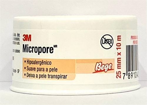 Fita Micropore Bege 2,5cm  X 10 m - 3M