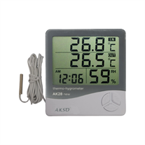 AK28 NEW Termo-Higrômetro Digital com Sensor externo e Relógio