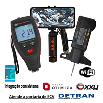 Kit ECV para Vistoria Veicular CB-1380 Boroscópio Wifi + CB-235 Medidor de Espessura de Camada de Tinta + Paquímetro Digital de Sulcos