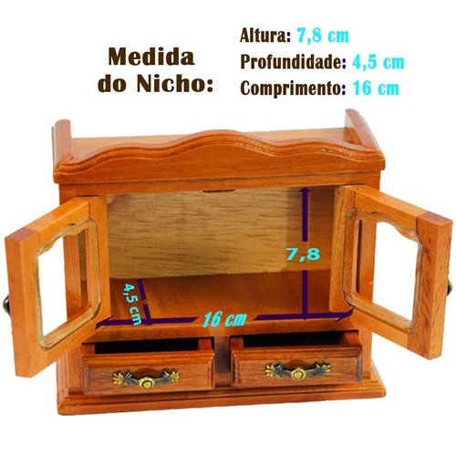Mini Estante Em Madeira Maciça Para 7 Mini Livros 