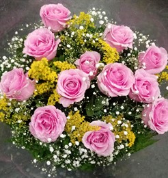Bouquet 12 rosas rosa